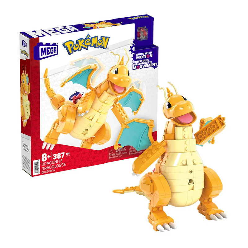 Mega Pokémon Dragonite Figure with Motion Building Set - 388pc - بوكيمون